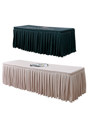 table skirts with company logo